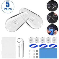 Soft Silicone Eyeglass Nose Pads, Eyeglass Repair Kit Include Nose Pads for Eyeglass, Micro Screwdriver,Tweezers, Eyeglasses Cleaner Cloth, Eyeglass Retainer,Glasses Nose Pad Set