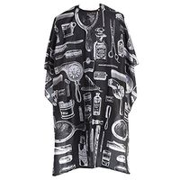 Professional Waterproof Hair Styling Cape Haircuting Salon Cape Gown Hair Salon with Snap Closure Barber Apron - 55.1”x59.0” Black