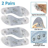 2 Pairs Massaging Insoles Acupressure Magnetic Insoles for Women ＆ Men, Plantar Massage Fasciitis Pain Relief Shoe Insoles (Transparent)