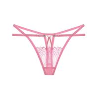Elogoog Women's Sheer Lace Thong See-Through Panties Thongs Bikini Sexy Panty G-String Underwear (Free Size, Pink)