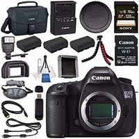 Canon EOS 5DS-R 5DSR DSLR Camera + LPE-6 Lithium Ion Battery + Sony 128GB SDXC Card + Canon W-E1 Wi-Fi Adapter + Canon 100ES EOS Shoulder Bag + Flexible Tripod + Hand Strap Bundle