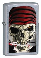 Zippo Street Chrome Pirate Skull Lighter