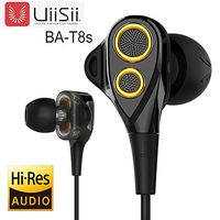 in-Ear HiFi Earphones, UiiSii T8S Triple Driver Earbuds Noise Reduction and Deep Bass with Mic Volume Control for Smartphones (Black)