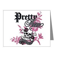 Note Card Pretty Poison Forever Flowers Skull