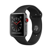 APPLE Watch Series 3 (GPS + Cellular), 42mm Space Gray Aluminum Case with Black Sport Band - Grey