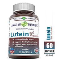 Amazing Nutrition Amazing Formulas Lutein 40 mg with Zeaxanthin 1600 mcg- 60 Softgels- Supports Eye Health & Healthy Vision