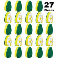 Dish Wand Refills Replacement Sponge Heads Scouring Scrubber Pads Heavy Duty Dish Wand Sponge for Kitchen Sink Cleaning Brush (27)