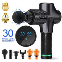 Massage Gun Deep Tissue Percussion Muscle Massager for Pain Relief, Handheld Electric Body Massager Sports Drill Portable Super Quiet Brushless Motor (Black)