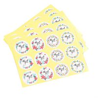 30PCS Floral Wreath Thank You Stickers - 1.5" Circle Labels/4 Designs/360 per Pack, for Weddings, Bridal Showers, Birthday, Baby Shower, Cards, Business, Packing Labels
