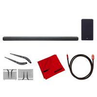 LG SL10YG 5.1.2 ch High Res Audio Sound Bar with Meridian Technology Bundle with Monoprice Universal Soundbar Bracket, Deco Gear 6FT HDMI 2.0 Cable and Microfiber Cleaning Cloth