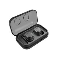 TWS-8 Mini Bluetooth 5.0 Earphone Smart Earbuds Super Bass Sound Wireless Touch Control Invisible for Sports Running (Black)