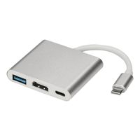 Tiean Type C To 4K HDMI USB 3.0 Charging HUB Adapter USB-C 3.1 Converter For Macbook (Silver)