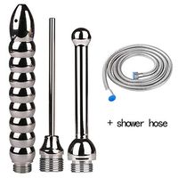 3 Piece Metal Shower Enema Vaginal Anal Cleaner Colon Irrigation System Cleaner Plus Tube