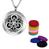 Valyria Celtic Knot Essential Oil Diffuser Necklace Locket Jewelry, 23.6" Chain Stainless Steel Perfume Necklace