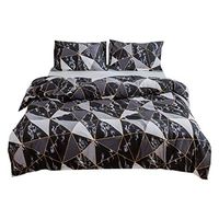Muicook Bedding Set,Simple and Fashionable Cotton Cotton Bedding Quilt Cover Pillowcase Three-Piece, Hypoallergenic, Wrinkle & Fade Resistant Bedding (Black,228X228)