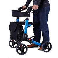 Rolling Walkers Compact Rollator for Seniors, Aluminum Side-Fold with Paded Seat