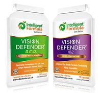 Vision Defender Vegan Eye Vitamins: Macula Health Supplements Bundle Containing 2 Products: AMD & MZ (90 Days Supply). AREDS 2 Formula (Lutein, Zinc, Vitamins C & E) Plus Meso-Zeaxanthin. Made in UK