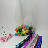 Weststone - 300pcs Crystal Clear Top Open Flat Treat Bags Treat Bags 3"x 4" - 1.5mil with Free Twist Ties