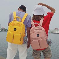 Large Women Backpack Multi-Pocket Large Capacity Can Hold Laptop Waterproof for Working and Shool (Yellow)