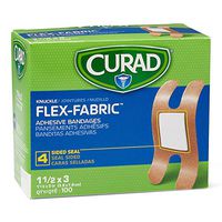 Curad Fabric Adhesive Knuckle Bandages, Finger Bandages for Knuckles (Pack of 100), Natural - NON25510Z