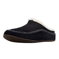 Women's Suede Ankle Slippers Ladies Retro Round Toe Cotton Shoes Winter Fur Lined Warm Non-Slip Snowboots Black