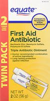 Equate Triple Antibiotic First Aid Ointment, 1 oz.(Compare to Neosporin Active Ingredients) Twin Pack