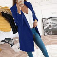 Clothful_Clothes Woman Artificial Wool Elegant Blend Coat Slim Female Long Coat Outerwear Jacket Ladies Size Lapel Long Sleeve Faux Woolen Pocketless Button