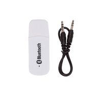 Choosebuy 3.5mm Audio Cable + Black Wireless Bluetooth2.1 USB Bluetooth Audio Music Receiver Car AUX Speaker Adapter (White)