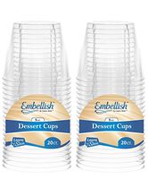 Embellish Crystal Clear Disposable Heavy Duty Plastic 5 Oz Dessert Cups, 40 Tumblers, Ideal For Wedding, Catering, Parties, Buffets, Events, Or Everyday Use, 2 Pack