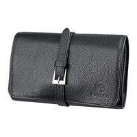 FIREDOG Tobacco Pouch Genuine Leather Rolling Travel Smoking Pipe Pouch Bag Holder Black