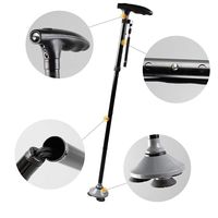 jkl Multifunction Folding Crutches,Portable 5-Files Adjustable Walking Canes,Lightweight Non-Slip Aluminium Stick for Man Women