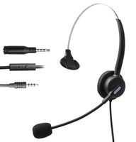 Comdio H103-35M10 Corded Cell Phone Headset with Noise Canceling Mic + Over the Head for Apple iPhone Samsung Galaxy LG HTC Mobile Phones Most Android Smartphones with 3.5mm Headphone Jack