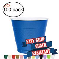TigerChef 9 Ounce Silver 100 Pack Easy Grip Plastic Party Cups Solid Color Disposable 9 Oz Plastic Cups BPA Free