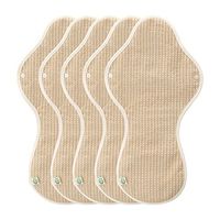 think ECO [5-Pads] Organic Reusable Cotton Cloth Panty Liner Pads, Menstrual Liner Pads, Sanitary Napkins, Five Pads Set (Night Pad, XL)