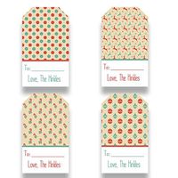 Set of 12 Personalized Stickers - Green/Red Tags (GT51)