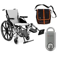 Karman S-Ergo 115 Ultra Lightweight Ergonomic Wheelchair | Seat Size 18" X 17" | Upgraded to Elevating Legrests | Fixed Wheels & Mag Wheels in Silver & Free Silver Safety Alarm!