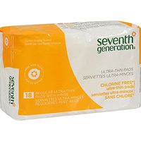 Seventh Generation Chlorine Free Ultra-Thin Pads Regular With Wings - 18 Pads - Case Of 12