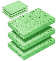 Multi-Use Cellulose Compressed Sponges, Scratch-Free Cleaning Scrub Sponges for Face Scrub, Dishwashing, Kitchen, Bathroom, DIY Crafts and More (3 Pack)