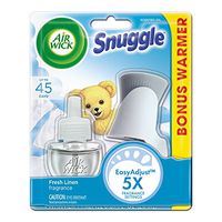 Air Wick plug in Scented Oil Kit (Warmer + 1 Refill), Fresh Linen, Same familiar smell of fresh laundry, New look, Packaging May Vary, Essential Oils, Air Freshener