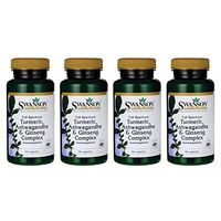 Swanson Full Spectrum Turmeric Ashwagandha & Ginseng Complex 60 Capsules (4 Pack)