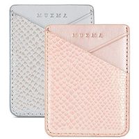 Cell Phone Card Holder, Stick on Wallet for Back of Phone, 3M Adhesive Ultra Slim Phone Pocket ID Credit Card Holder Sleeves Pouch Compatible iPhone, Samsung Galaxy, All Smartphones (Grey/Pink)