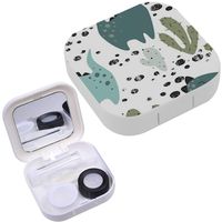 Portable Contact Lens Case Box Travel Kit Mirror + Bottle + Tweezers Container Holder [ Dinosaur Baby Boy ]