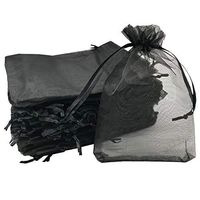 Sheer Organza Bags 60pcs Favor Gift Bag Drawstring Mesh Bags Business Packages (5x7, black)