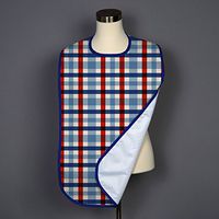 Patriotic Check Adult Bib - Covered with Care - 5 Pack