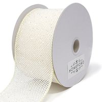 Homeford Frosted Net Wired Ribbon, 10 Yards (Ivory, 2-1/2-Inch)