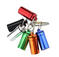 eBuymore Outdoor Aluminum Alloy Waterproof Seal Daily Medicine Organizer Vitamin Supplements Drugs Pill Case Key Carrying Case (Gold)