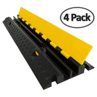 Electriduct Extreme Rubber Cable Protectors - RPS,  Dual Channel Cable Protector, 4 Pack