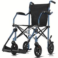 Elderly Wheelchair, Aluminum Alloy Folding Portable Small Wheelchair, Disabled Elderly Easy to Travel Care Car Wheelchair