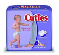 Cuties Baby Diapers, Cuties Diapers Sz4 22-37Lbs, (1 PACK, 31 EACH)