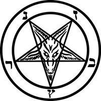Crazydecals Baphomet Sabbatic Goat Pentagram Pagan Vinyl Decal Sticker- 8" Wide Matte Black Color